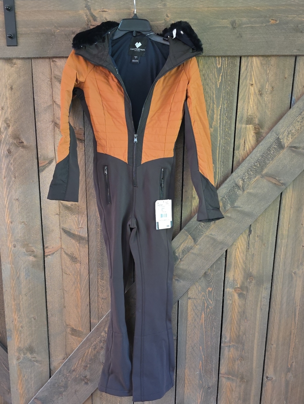 Obermeyer Two-Tone Insulated Ski Katze Suit - Rust and Black
